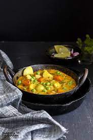 Vegetarian Food Made Interesting And Easy Mixed Vegetable Kashmiri Korma For Curry Nights In Indiancurrychallenge Vegetarian Korma Korma Recipes