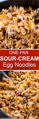 Easy One Pan Sour Cream Egg Noodles Beef Stroganoff Alyonascooking Beef Stroganoff Hotdish Recipes Beef Stroganoff Sour Cream