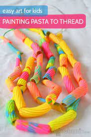 Painting Pasta To Thread Easy Art For Kids Toddler Crafts Daycare Crafts