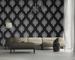 Edle Vliestapete Barock Ornament Schwarz Silber Tapete Schwarz Weiss Tapeten Hochwertige Tapeten