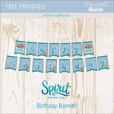 Free Printable Spirit Riding Free Birthday Banner Birthday Buzzin Free Birthday Banner Horse Birthday Parties Birthday Party Printables Free