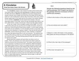 Reading comprehension on health science. It Circulates Reading Worksheets Spelling Grammar Comprehension Lesson Plans