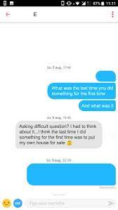 The profile you're creating digs a little deeper than with some other dating apps, asking you questions like, what's the most adventurous thing you've the app operates on a swipe functionality: 71 Questions To Ask A Girl On Tinder That Will Make Her Open Up To You