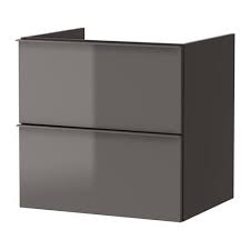 Godmorgon Meuble Lavabo 2tir Brillant Gris 60x47x58 Cm Ikea Sink Cabinet Wash Stand Ikea Godmorgon