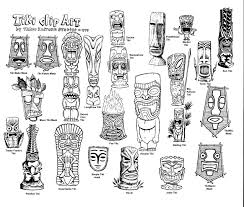 Black And White Hawaiian Shirt Clipart Tiki Clip Art 1 By David St Albans For Free Use Tiki Art Tiki Tattoo Tiki Totem