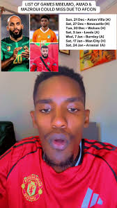 Games Mbeumo, Amad & Mazroui Might Miss Due to AFCON