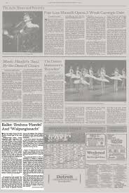 Mayorov production, 1983) — creator of the role. Ballet Brahms Handel And Walpurgisnacht The New York Times