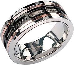 Mens Stainless Steel In Ip Black And Rose Gold Window Steel Polished Cable Ring Amazon Com Mens Wedding Rings Tungsten Mens Wedding Rings Gold Rings For Men
