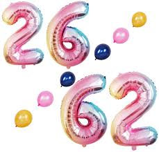 You can take them to local grocery store or party city. Buy 40 Inch Number 26 Balloons Rainbow Gradient Foil Balloons Colorful Helium Foil Balloons For Birthday Anniversary Day Or Party Online In Turkey B09667q7x6