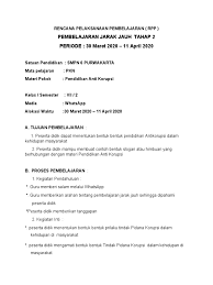Pendidikan mempunyai makna yang lebih luas dari pembelajaran, tetapi pembelajaran merupakan sarana yang ampuh dalam menyelenggarakan pendidikan. Rpp Pjj Pkn Tahap 2 Bru
