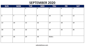 Editable September 2020 Word Calendar Template Free Download Calendarbuzz