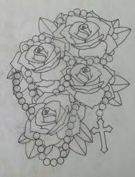Roses And Rosary Roses Drawing Rosary Bead Tattoo Women S Tattoo