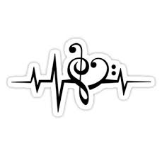 Music Heart Pulse Love Music Bass Clef Treble Clef Classic Dance Electro Sticker By Anne Mathiasz Music Tattoos Music Heart Music Tattoo Designs
