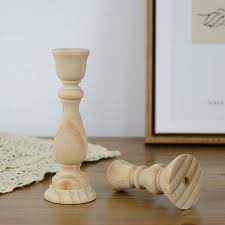 Return within 30 days · money back 90 days · free shipping over 199€ Unfinished Retro Wooden Taper Candle Holder Decorative Candlestick Holder For Home Dining Wedding And Party 6 88 X 2 48 1 96 Grandado