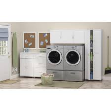 Systembuild Kendall White Storage Cabinet 7365401pcom The Home Depot White Storage Cabinets Laundry Room Storage Laundry Room