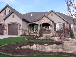 Pin By Katherine Dougall On Dream Home Stucco Homes Stucco And Stone Exterior Metal Roof Houses