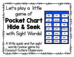 Hide And Seek Pocket Chart Game Dolch Sight Words