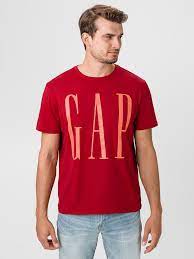 Men's solid colors custom fit polo mesh shirt. Gap Red Men S T Shirt With Logo Men S T Shirts Differenta Com