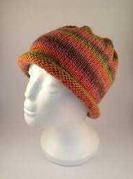 Easy Stripes Rolled Brim Beanie Hat Knit Beanie Pattern Hat Knitting Patterns Knitting Patterns