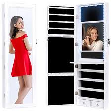 These jewelry armoire mirrors are made of stable durable materials that support the storage of clothes. Review For Best Choice Products Full Length Hanging Mirror Jewelry Armoire Cabinet Makeup Storage Organizer Wall Mounted W Interior Mirror Led Lights Lock Cosmetics Tray Brush Holders 4 Shelves
