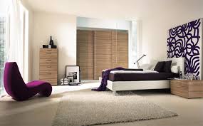 Bedroom is the place you go when you are tired and want to have some resting time. Modern White Bedroom Design With Purple Chair And Wallpaper Colombini Bedroom Design Ideas My Decorative