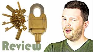 Brass 6 Key Square Trick Puzzle Padlock