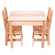 Melissa Doug Solid Wood Table And 2 Chairs Set Light Finish Furniture For Playroom Wooden Table And Chairs Table And Chair Sets Solid Wood Table