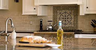 The pickle green tiles work well to give an accent in the cooking area with white. Kitchen Countertop Backsplash Ideas Misli Poklave