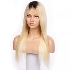 Fast & free shipping on many items! Blonde Human Hair Wigs Dark Root Ombre Color Silky Straight Full Lace Wigs