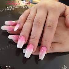 Formed Encapsulated Acrylic Extensions With Naio Nails Neon Shimmer Pink White Ombre And Cracked Shell Feature Nail Design Nails Ombre Nails Acrylic Nails