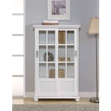 This is some text inside of a div block. Ameriwood Home Aaron Lane Bookcase With Sliding Glass Doors White Walmart Com Walmart Com