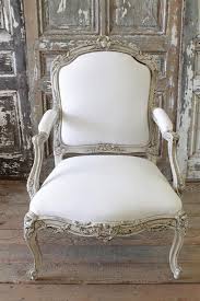 Antique French Chair In Homespun Linen From Full Bloom Cottage Antique French Chairs French Chairs French Furniture