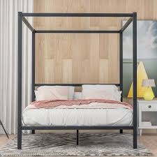 Shop frame canopy queen bed. Latitude Run Albulena Queen Canopy Bed