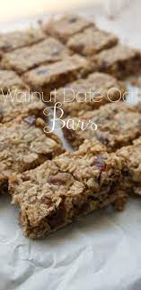 Date Nut Bars A Healthy Breakfast Bar Recipe Recipe Oat Bar Recipes Breakfast Bars Recipe Oat Bars