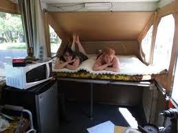 Dd Margo And I Enjoying A Rest After Finishing The King Sized Bunk Extension In Our Camper Pop Up Tent Trailer Pop Up Camper Pop Up Trailer