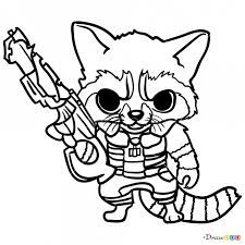 Guardians of the galaxy is a 2014 american superhero film based on the marvel comics superhero team of the same name.brash space adventurer peter quill (chris pratt) finds himself the quarry of relentless bounty hunters after he steals an orb coveted by ronan, a powerful villain. Chibi Rocket Raccoon Coloring Page Novocom Top