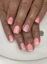 Spring Summer Coral Pink Gel Nails Light Elegance Leading Lady Sugar Coated Glitter Gel Pink Gel Nails Pink Gel Nail Designs Gel Nail Light