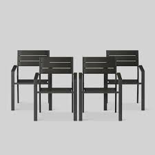 Choose from a range of styles and materials, including wood, steel. Bryant 4pk Stack Patio Dining Chair Black Project 62 Target