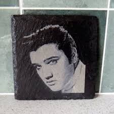 Elvis Presley Split Face Slate Coaster