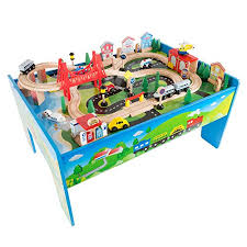 Train tables not only keep trains off the ground (and stored away when it's important to note that train table prices vary widely. Buy Wooden Train Set Table For Kids Deluxe Had Painted Wooden Set With Tracks Trains Cars Boats And Accessories For Boys And Girls By Hey Play Online In Kuwait B0873rj5p6