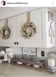 I Just Love This Look Container For Coffee Pods Wreaths Eat On The Cabinet Side And Counter D Farmhouse Kitchen Decor Kitchen Counter Decor Counter Decor