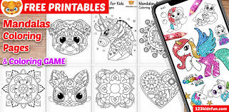 Here are images to print and color of characters well known by children, coming from the world of video games. Free Printable Mandalas For Kids Coloring Pages 123 Kids Fun Apps