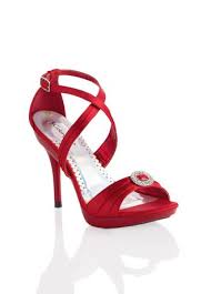 Satin Platform Sandal By Coloriffics Rhinestone High Heels Red Wedding Shoes Bridal Wedding Shoes