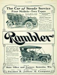 1907 Ad Vintage Rambler Automobile Model 21 27 25 Runabout Touring Car Classic Car Insurance Antique Cars Classic Cars