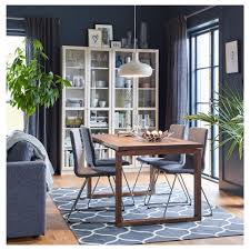 Morbylanga Table Oak Veneer Brown Stained Length 55 1 8 Ikea Dining Room Small Dining Room Design Dining Room Furniture