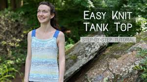 Pull tight and tie a knot to secure. Easy Knit Tank Top Step By Step Tutorial Knitting House Square Youtube