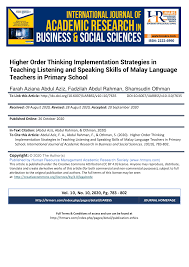 The first level is taska for children aged 4 and below while the second. Pdf Higher Order Thinking Implementation Strategies In Teaching Listening And Speaking Skills Of Malay Language Teachers In Primary School