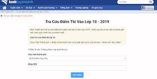 Bấm nút  tra điểm . HÆ°á»›ng Dáº«n Tra Cá»©u Ä'iá»ƒm Thi Lá»›p 10 Ba Rá»‹a VÅ©ng Tau NÄƒm 2019