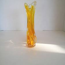 On Sale Vintage Hand Blown Vase Art Glass Swung Glass Vase Etsy Hand Blown Vases Glass Art Glass Vase