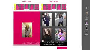 For female models, dimensions should include height, bust, waist, hips, dress size and shoe size. Make Your Own Modeling Comp Card Youtube